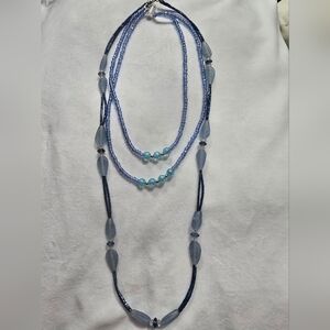 Ice And Frost Beaded Necklace 2 Piece Set